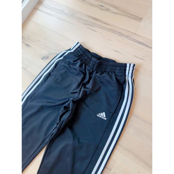 AdidasTrack Pants Size Medium/Large Slim Fit Black White Classic stripe Workout - Picture 3 of 7